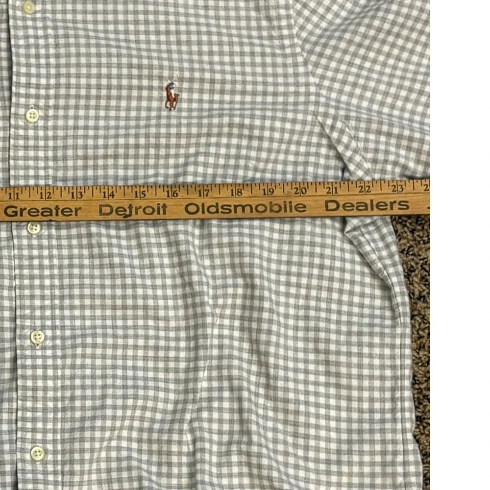 Ralph Lauren Gingham Button Down Shirt Classic Fit Grey XL